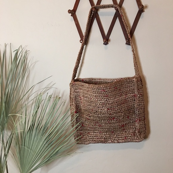 Hand Crafted Handbags - Woven Repurposed plastic bag shopping tote bag